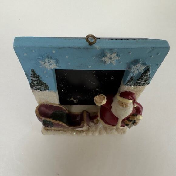 Christmas Santa and Sleigh Mini Standing Frame Resin Holiday Presents Tree VTG - Picture 4 of 12
